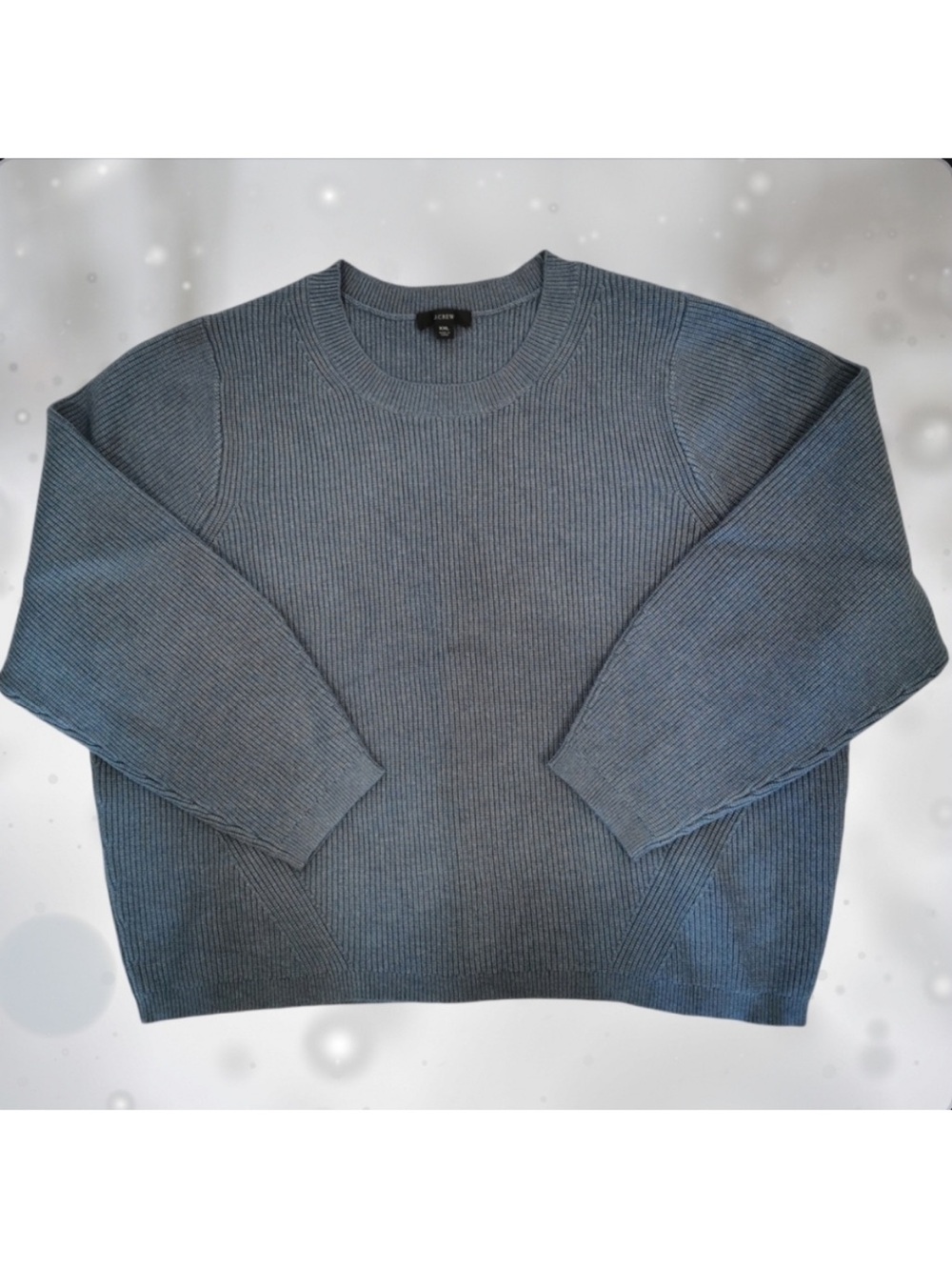 J. Crew Ribbed Crewneck Sweater in Slate Blue
